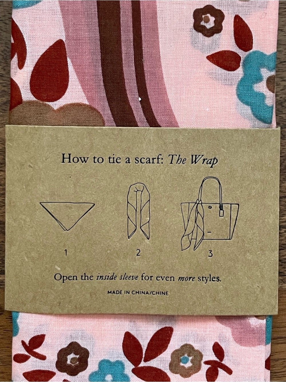 COACH Pink Cotton Tea Rose 1941 Bandana - Picture 5 of 5
